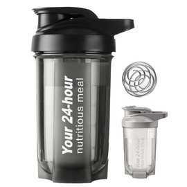 Botella para Proteina de Coctelera（500ml）,Vaso Proteina Shaker para de Suplemento Fitness y Deportes,Vaso para Proteina con Mezclador Sin BPA y Leak Proof(negro)