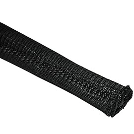 Electriduct 1/2" Gator Sleeve Braided Wrap Around Sleeving Wire Protection Cable Flexible Side Entry Conduit - 10 Feet - Black
