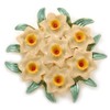 Green/Nude/Yellow Enamel Daffodil Wreath Brooch In Gold Plating - 45mm