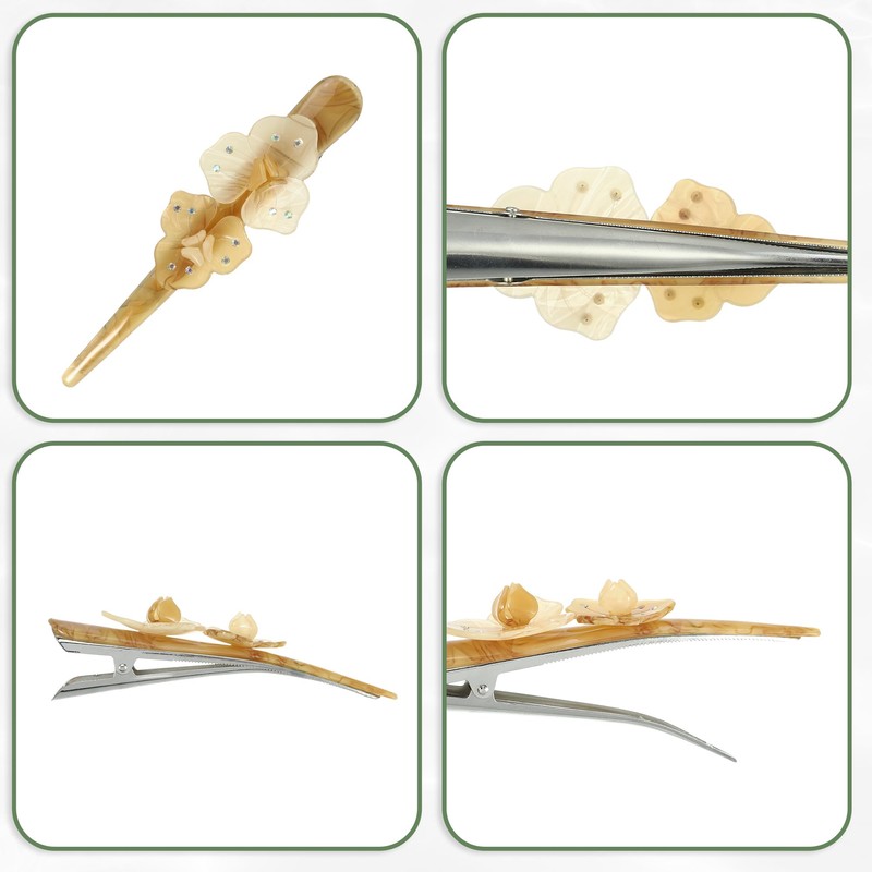 VOCOSTE Pack of 2 long metal duckbill hair clips, 5.31