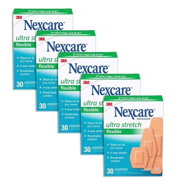 Nexcare Comfort Fabric Bandages Assorted 30 Each (Pack of 5)