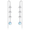 Moon Phase Earrings 925 Sterling Silver Moon Drop Earrings Half