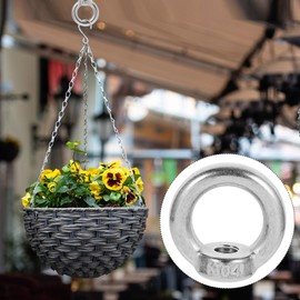 GLEAVI 6pcs Stainless Steel Eye Nut Nuts M8 Eye Bolt Roof Rack Tie down Rings Eye Ring Hardwares Nut Fastener Threaded Nut Tie down Rings Stainless Steel Nut Heavy Duty Ring Nut Silver