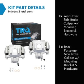 TRQ Rear Brake Caliper Set Compatible with 2004-2007 Toyota Highlander