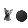 Set Of 4 Oriental Cat Pet Family Synthetic Leather Round