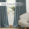 StangH 90 inches Velvet Curtains Stone Blue - Back Tab