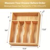 Umilife Bamboo Kitchen Drawer Organizer, 11 Inch Silverware Utensils Tray