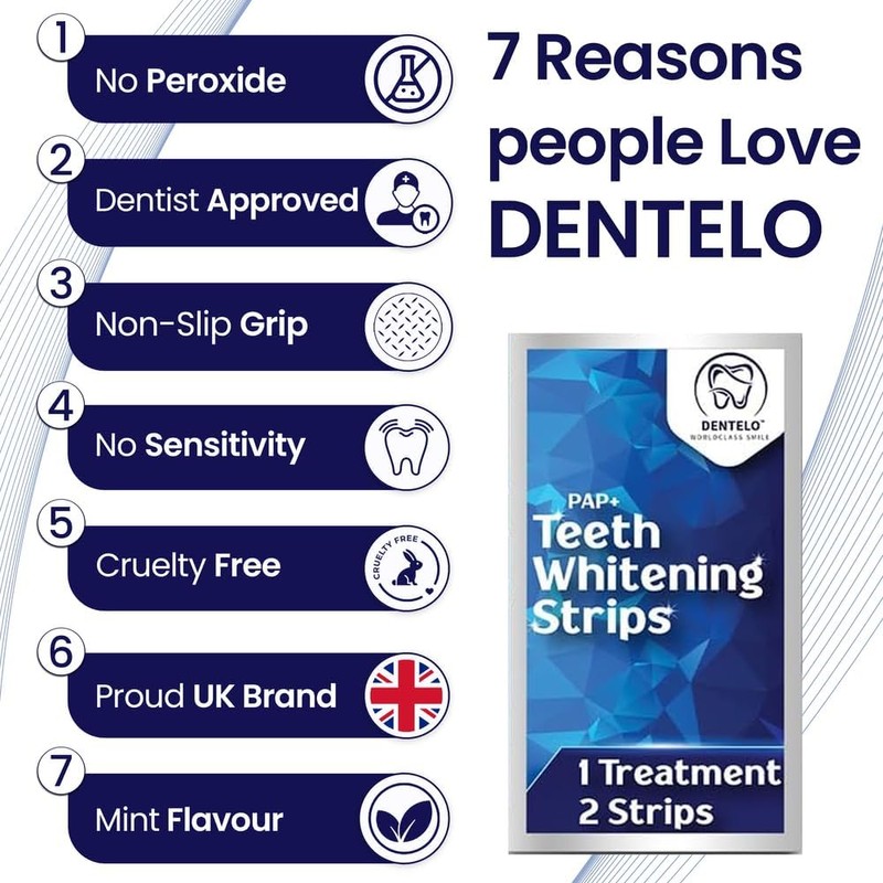 DENTELO Professional Teeth Whitening Strips,42 Non-Sensitive, Safe for Enamel, Anti