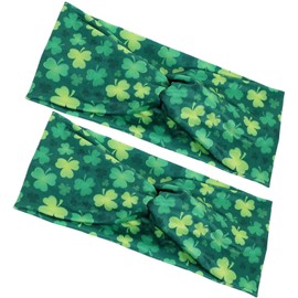 FRCOLOR 2Pcs Shamrock Headbands St. Patricks Day Headdress Clovers Green Hair Tie St Patricks Day Hair Tie St Patricks Day Hair Accessories