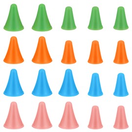 Pack of 20 Stitch Stoppers Colour Knitting Needles Point Protection Large and Small Rubber Knitting Needle Point Protection Mesh Stopper Knitting Needle Protective Cap Knitting Accessories