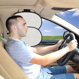 Car Window Sunahde TFY Car Interior Roof Handle Mounted Sun Blocker & Sunshade - Silver (2 Layers)