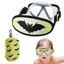 Toddler Swim Goggles Nose Cover,Kids Goggles No Hair Pull,Anti Fog Children Swimming Mask (1PK - Yellow Bat)