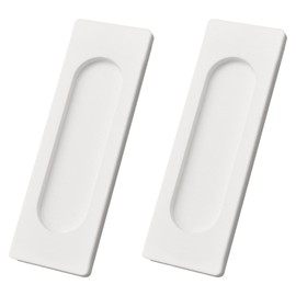 MOROBOR Self-Stick Rectangular Sliding Door Pulls, 2pcs Aluminum Alloy Hidden Recessed Pull Handle for Sliding Barn Door, Closet,Cabinet,Drawers (White, 100mm)