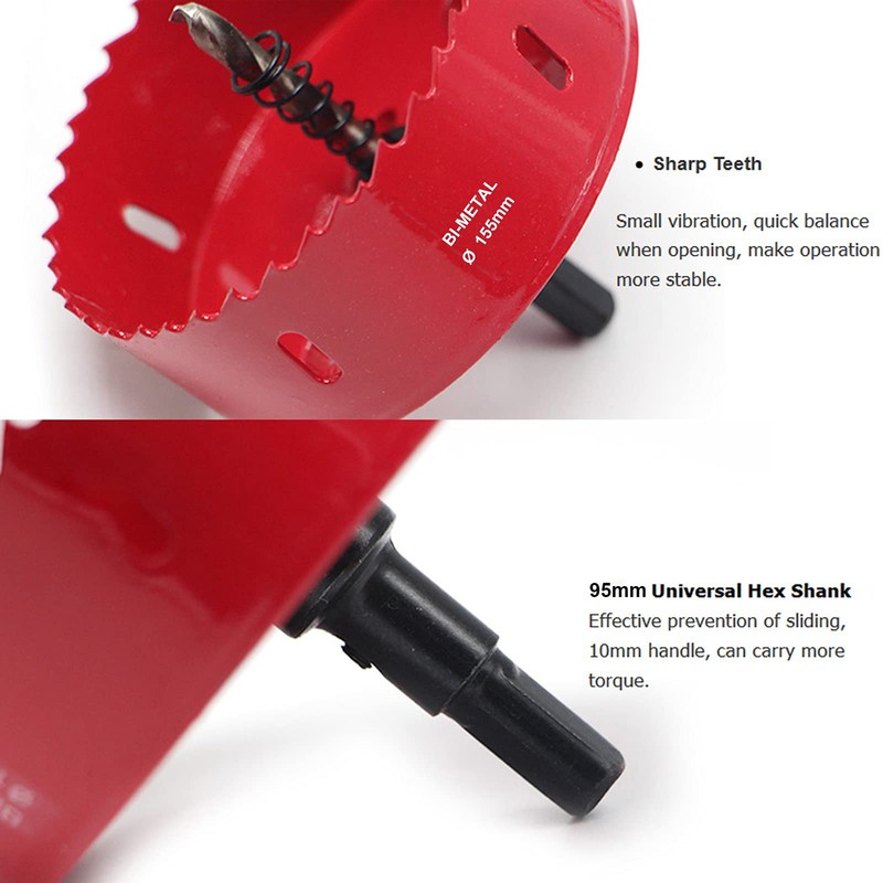 SagaSave 155mm HSS Bi-Metal Hole Saw with Corn Hole Drilling