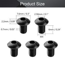 MroMax 50Pcs M4 x 6mm Button Head Socket Cap Bolts Screws, Alloy Steel 10.9 Grade, Allen Socket Drive, Black Oxide Finish, Fully Machine Thread