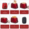 Roter Mond 2 Slice Toaster Retro Stainless Steel with Bagel,