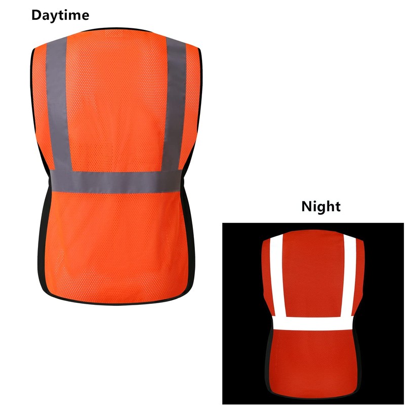 JKWEARSA Women Safety Vest, High Visibility Reflective Mesh Work Vest