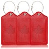3 Pack Luggage Tags,Anyos Premium PU Travel Bag Labels Suitcase
