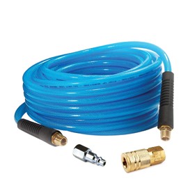 PU140502C-B 1/4-Inch x 50-Feet Polyurethane Air Hose w Coupler/Plug Max 200-PSI Pressure