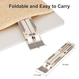 weourwe Ergonomic and Foldable Laptop Stand for Desk, Adjustable Riser, Fits All Laptops and Notebooks up to 17,Ultra-Thin,Ventilated Cooling,ABS+Silicone,Starlight.