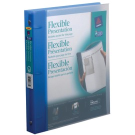 Avery Flexible 3 Ring Binder, 1 Inch, Round Rings, Blue, 175 Sheet Capacity (17675)