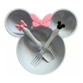 Ibrey Vajilla Set 3 Piezas Plato Cuchara Tenedor Minnie Ecologico