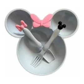Ibrey Vajilla Set 3 Piezas Plato Cuchara Tenedor Minnie Ecologico