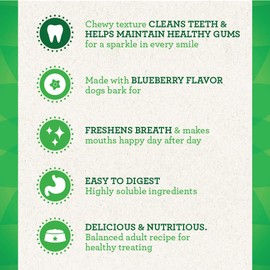 Greenies Greenies Teenie Natural Dental Care Dog Treats Blueberry Flavor, 12 oz. Pouch (43 Treats)