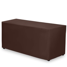 Gee Di Moda Fitted Tablecloth - 48 x 30 Inch Chocolate Fitted Table Cloth for 4 Foot Rectangle Table - Heavy Duty Washable Fabric - for 4 Ft Buffet Table Holiday Party Dinner Wedding & Trade Show