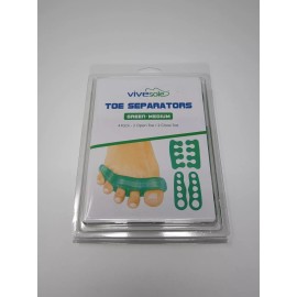 Vivesole Toe Separators For Men & Women Medium (2 Pairs) - Silicone Gel