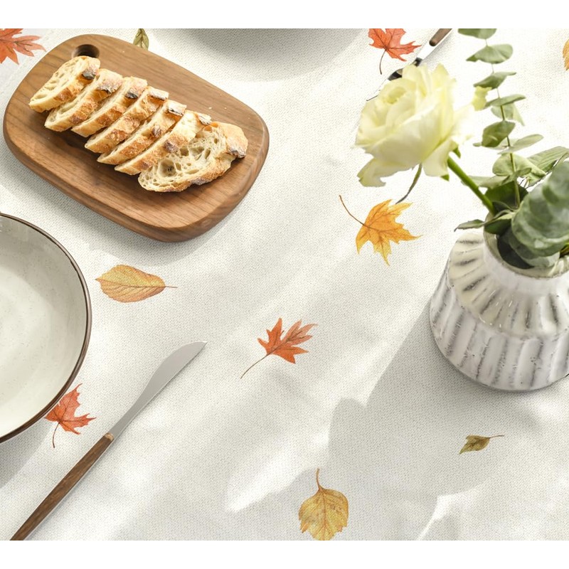 Artoid Mode Trees Deer Birds Autumn Tablecloth, Seasonal Table Linen,