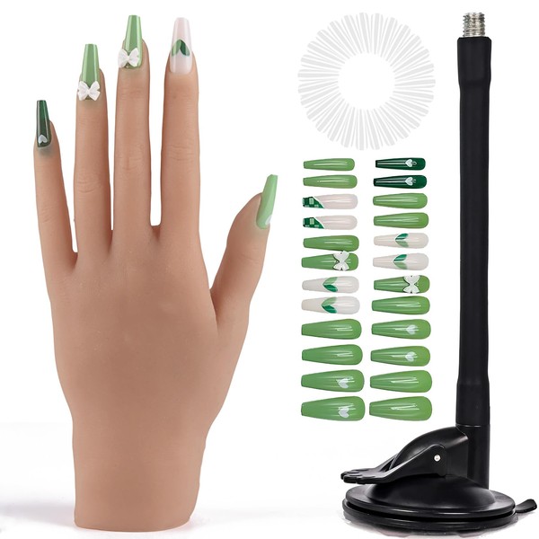 Vnmcry Practice Hand for Acrylic Nails Silicone Fake Hands Mannequin