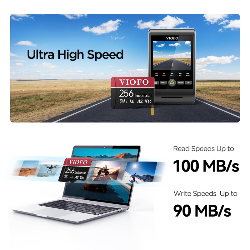 VIOFO 256GB High Speed MLC Micro SD U3 Memory Card