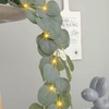 kalynmart Eucalyptus Leaves Greenery Garland with 20 Warm White Led