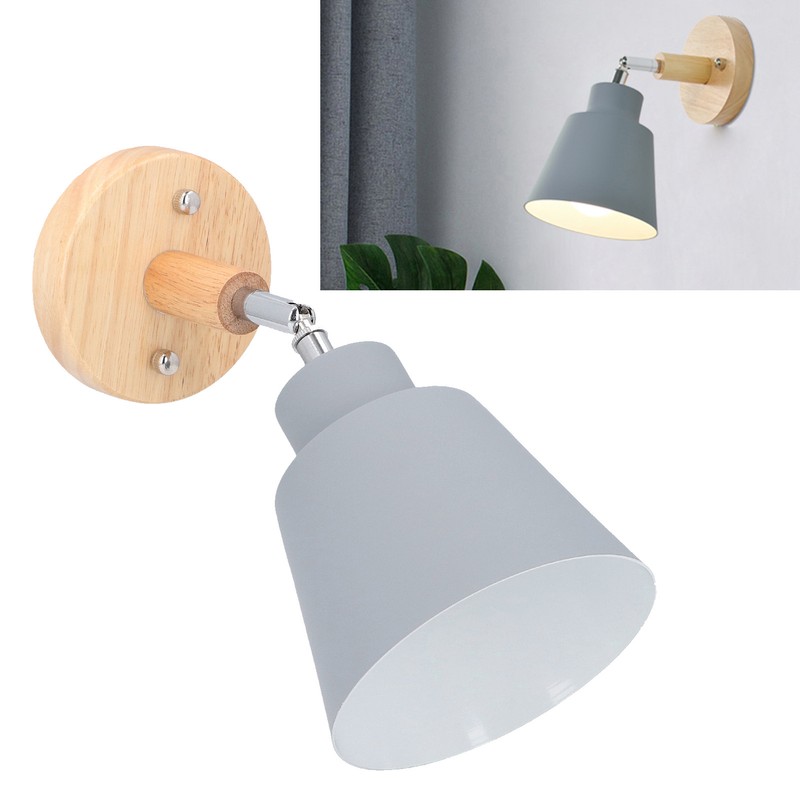 Wall Sconces Modern Minimalist Style Wood Art Decorative Grey Wall