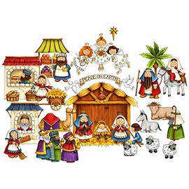 Nativity Set Felt Flannel Board Stories Birth of Baby Jesus Christmas Story for Kids