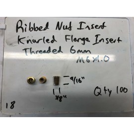 Fastenal 500 qty - 6mm Metric Knurled Threaded Insert Large Flange Yellow Zinc 9/16" deep