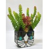 Entlityful Tiffany Cute Cat Stained Glass Flower Pots,Indoor and Outdoor
