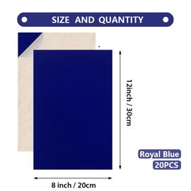 Helloocolor 20PCS Self-Adhesive Velvet Fabric Flocked Sheets, DIY Velvet Fabric for Art & Crafts, Jewelry Box and Drawer Liner (A4 Size, Royal Blue)