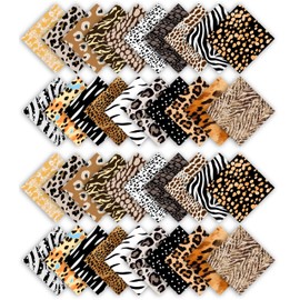 Soimoi Animal Skin Print Precut 5-inch Cotton Fabric Quilting Squares Charm Pack DIY Patchwork Sewing Craft
