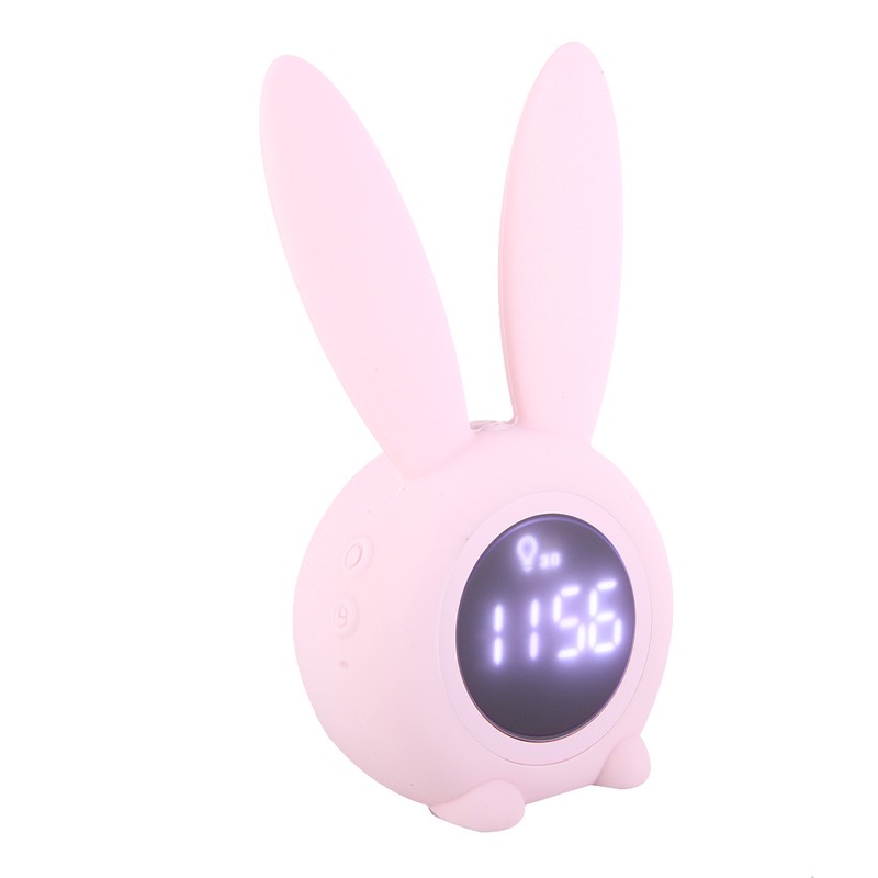 Multifunctional Cartoon Rabbit LED Screen Timing Alarm Temperature Table Clock