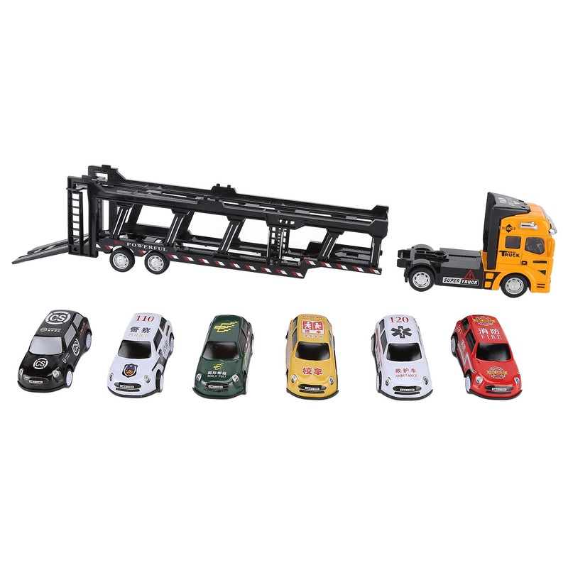 Carrier Truck Toy Model Alloy Detachable Six Car Kids Transport