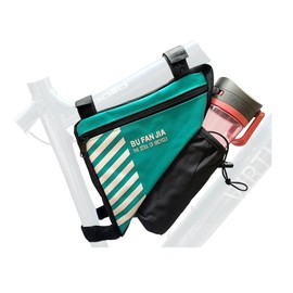 Bike Frame Bag With Bottle Holder- Waterproof Cycling Wallet- Multifunctional Bicycle Triangle Pouch for Road & Mountain Bikes - Bike Drinks Holder Pouch Cycling Accessories Bike Gadgets (Teal Green)