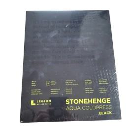 legion Stonehenge Aqua Block Coldpress Pad 8"X10" 15 Sheets/Pkg-Bla