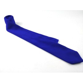 F NODE Knit Tie, Narrow Tie, Simple, Plain, Sword Point, Business, Knit Tie, Gift, Wedding, Brown, Sword Point, Stylish, blue