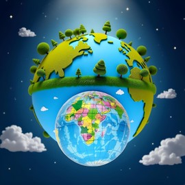 1Pc Blue Squishy Squeeze World Map Globe Palm Ball Slow Rising Stress Relief Ball for Birthday Xmas Gifts Xmas Stocking Fillers Party Bag Gifts (7.6CM)