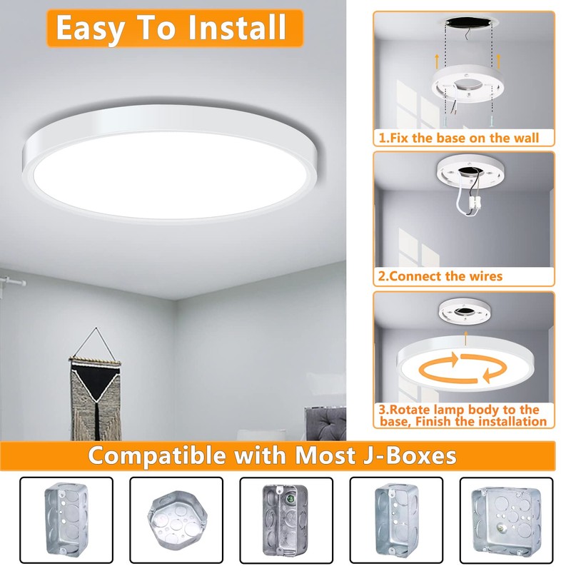 LED Ceiling Light Fixture Flush Mount, 9inch Modern LED Ceiling