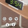 LED Mirror Alarm Clock Electronic Alarm Clock Adjustable Mirror Bedside