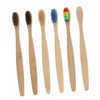 IWOWHERO 6 Pack Bamboo Toothbrushes Soft Bristles 4 Color Variety