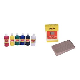 Casafoyer Washable Finger Paints and Modeling Clay Combo Kit for Creative Kids Activities